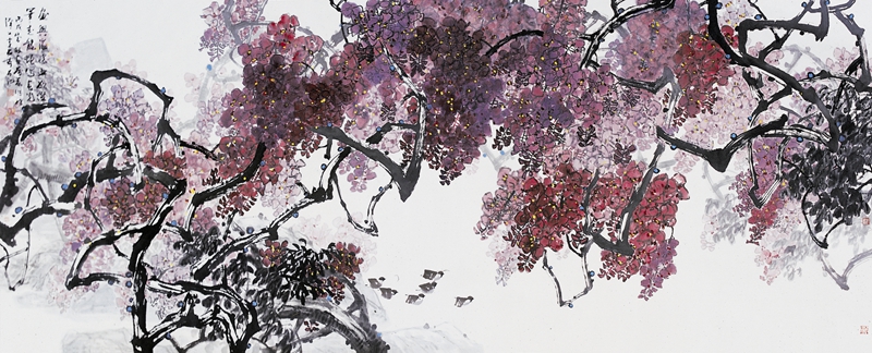 画兴满怀血欲燃  笔走龙蛇写春光362×144cm