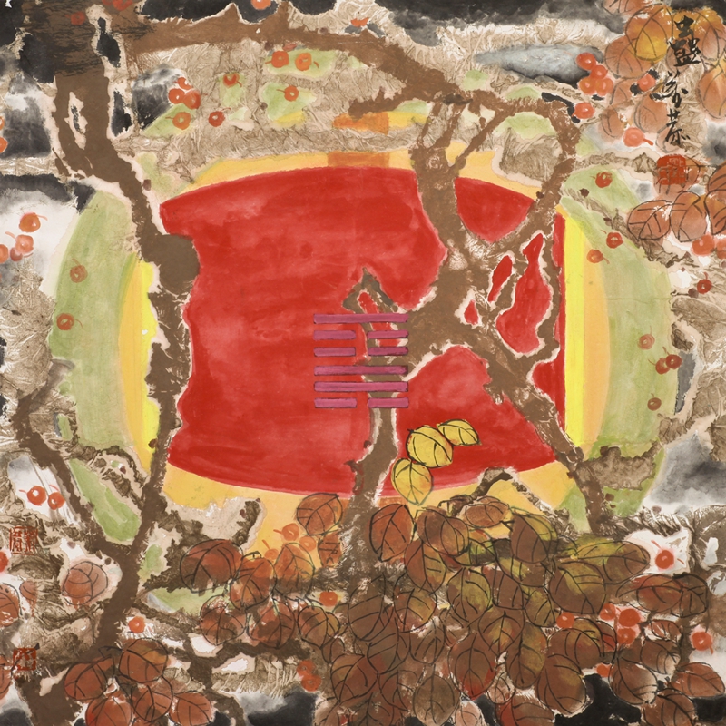 蛊  情激鼙鼓64×64cm