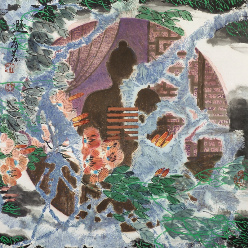 遁  隐退思进64×64cm