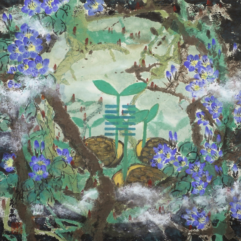 解  社解立信64×64cm