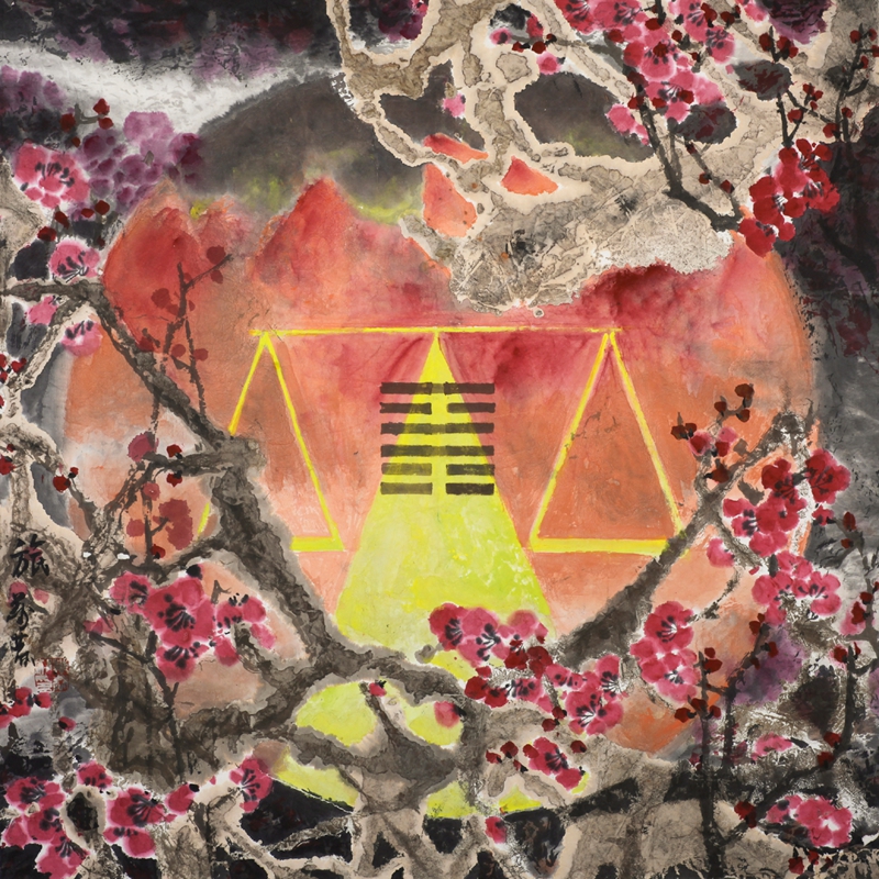 旅  立断诉讼64×64cm