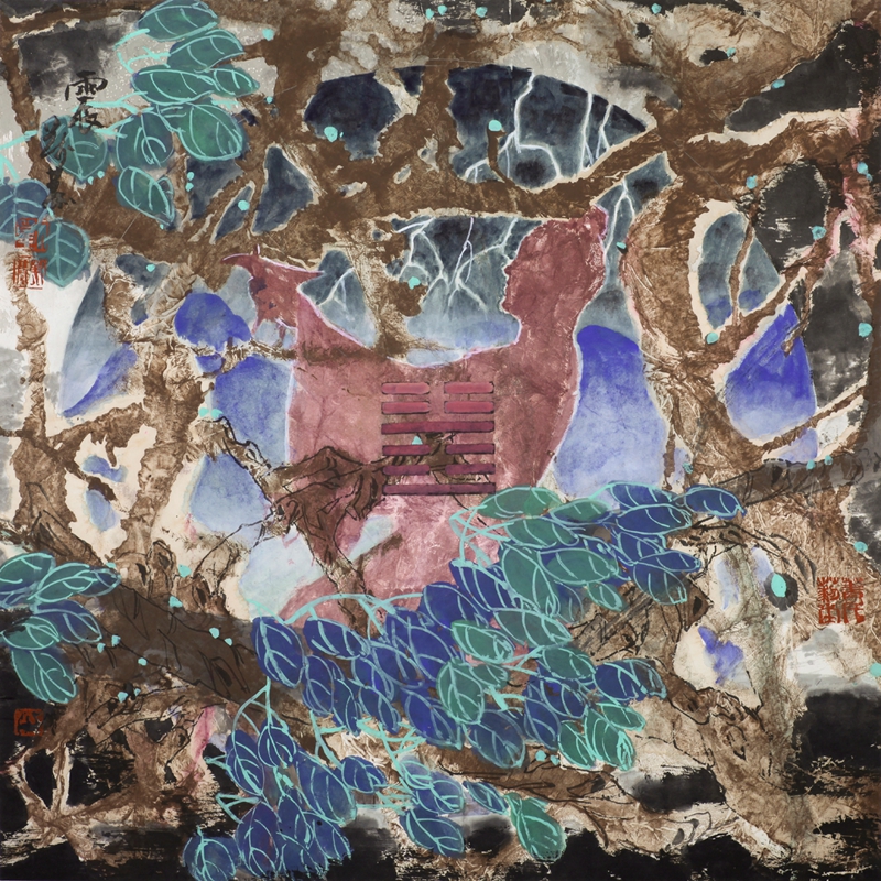 震  临危不惧64×64cm