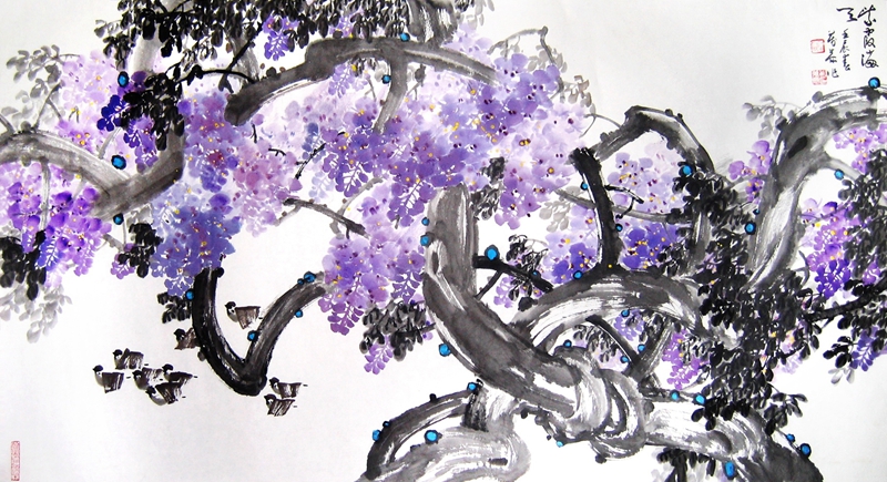 紫霞满天97×180cm